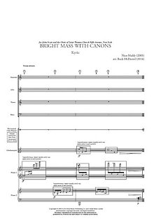 Bright Mass With Canons (Version with 2 Pianos and Percussion) - Score & Parts 