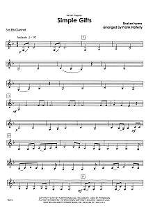 Simple Gifts - 3rd Bb Clarinet 