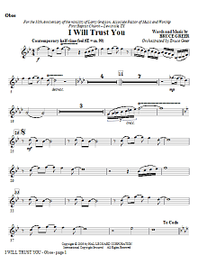 I Will Trust You - Oboe 