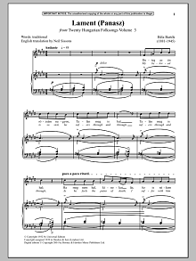 Lament (Panasz) (from Twenty Hungarian Folksongs Vol. 3) 