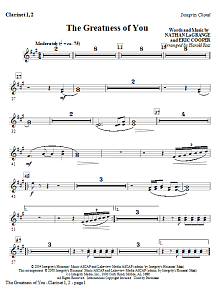 The Greatness Of You - Bb Clarinet 1,2 