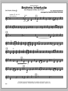 Brahms Interlude (from Rhapsody In B Minor, Op. 79, No. 1) - Violin 3 