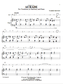 Aubade For Trombone (or Baritone) And Piano 