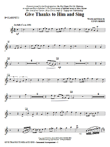Give Thanks To Him And Sing - Bb Clarinet 2 