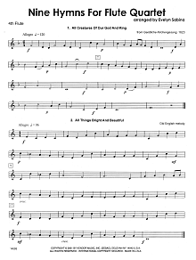 Nine Hymns For Flute Quartet - 4th Flute 