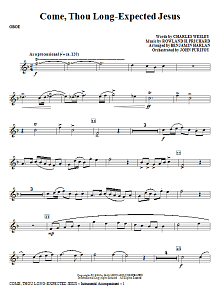 Come, Thou Long-Expected Jesus - Oboe 