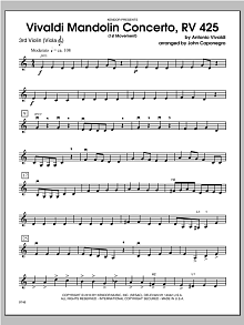 Vivaldi Mandolin Concerto, RV 425 (1st Movement) - Violin 3 