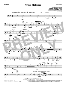 Avinu Malkénu - Bassoon 