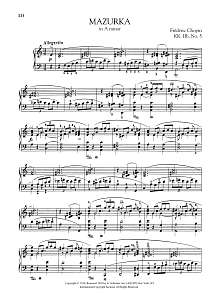 Mazurka in A minor, KK. IIb, No. 5 