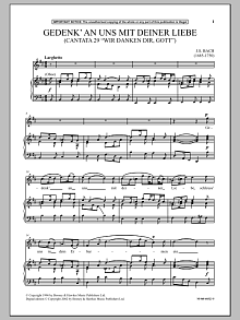 Gedenk An Uns Mit Deiner Liebe (Cantata 29 Wir Danken Dir, Gott ) 