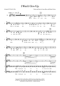 I Won't Give Up (arr. Tim Allen) - Choral Score