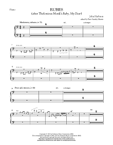 Rubies (After Thelonious Monk's "Ruby, My Dear") - Piano 