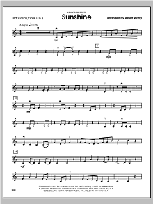 Sunshine - Violin 3 