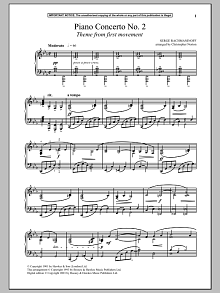 Piano Concerto No. 2, (First Movement Theme) 