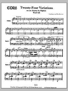 Variations (24) On An Arietta By Righini, Woo 65 