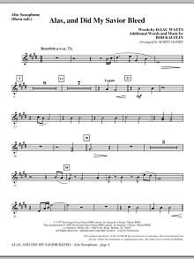 Alas, And Did My Savior Bleed - Alto Sax (Horn sub.) 