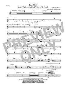 Rubies (After Thelonious Monk's "Ruby, My Dear") - Piccolo 