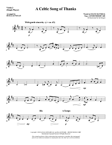A Celtic Song of Thanks - Solo Violin 2 