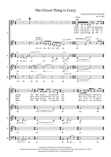 The Closest Thing To Crazy (arr. Richard Salt) 