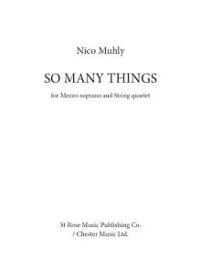 So Many Things (Mezzo-Soprano and String Quartet) - Score & Parts 