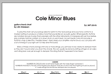 Cole Minor Blues - Guitar 