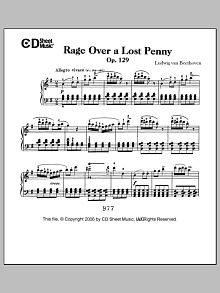 Rage Over A Lost Penny (rondo A Capriccio In G), Op. 129 