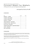 Concert Music For Mallets (10 Pieces From The Lute And Classical Guitar Repertoire)