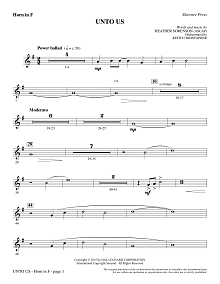 Unto Us - F Horn 