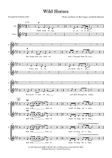 Wild Horses (arr. Tim Allen) - Choral Score 