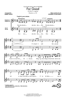 For Good (from Wicked) (arr. Kirby Shaw) 