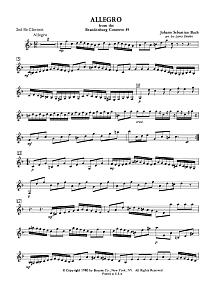 Allegro from Brandenburg Concerto No. 3 - 2nd Bb Clarinet 