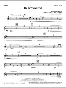 He Is Wonderful - F Horn 1,2 