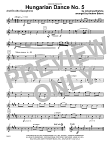 Hungarian Dance No. 5 - 2nd Eb Alto Saxophone 
