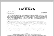 Time To Testify - Guitar Chord Chart 