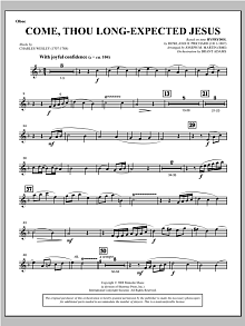 Come, Thou Long-Expected Jesus (from Carols For Choir And Congregation) - Oboe 