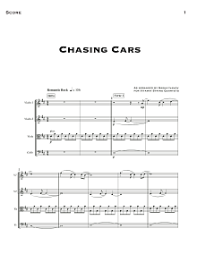 Chasing Cars (arr. Sasha Ivanov) - Full Score 