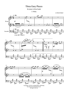 Three Easy Pieces for piano in three hands 3. Polka 