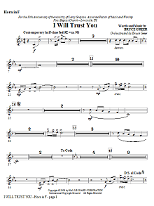I Will Trust You - Horn in F 
