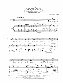 Five Sephardic Choruses: Adon Olam 